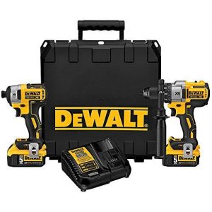 DEWALT DCK299P2 20V MAX XR Lithium Ion Brushless Premium Hammerdrill & Impact Driver Combo Kit, 5.0 Ah